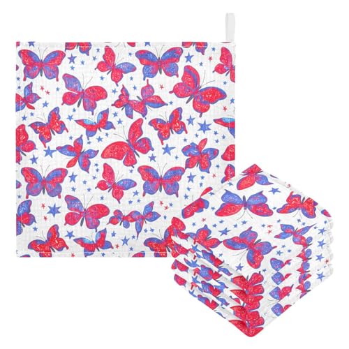 Kigai Independence Day Baby Washcloths,3pcs Ultra Soft Absorbent Towel,Newborn Bath Face Towel, Natural Reusable Baby Wipes for Sensitive Skin, Baby Registry as Shower