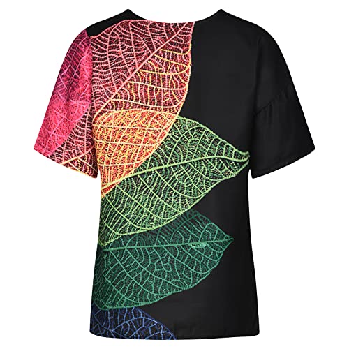 Blusa feminina outono verão 2023 manga curta estampa floral princesa fada solta blusa OY OY OY, Pret