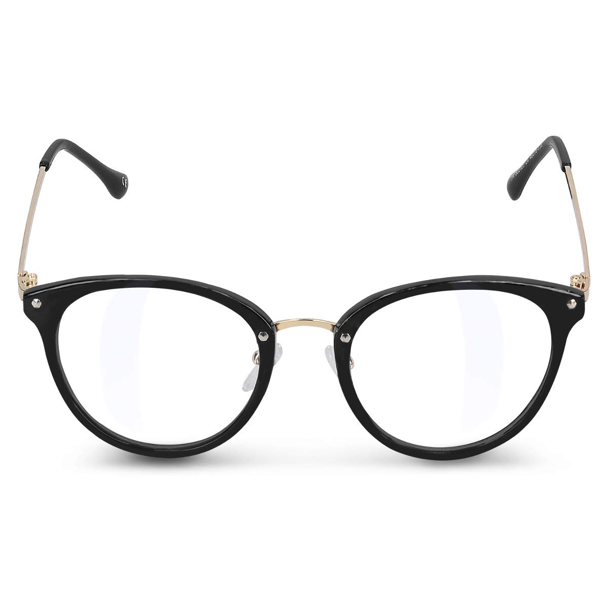 Navaris Okulary Retro Bez Recepty - Damskie/Męskie Vintage 50/Nerd/Komputerowe - Z Metalowymi Wspornikami