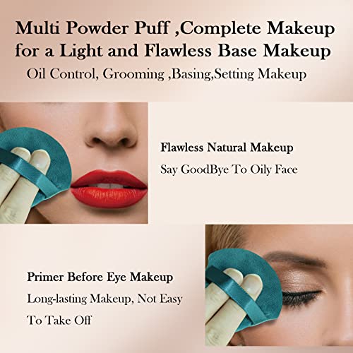 Powder Puffs Daubigny 6 Pieces Powder Puff Face Soft Triangle Makeup Puff For Loose Powder Mineral Powder Body Powder Velour Cosmetic Foundation Blender Sponge Beauty Makeup Tools(Peacock Blue) #TOP3