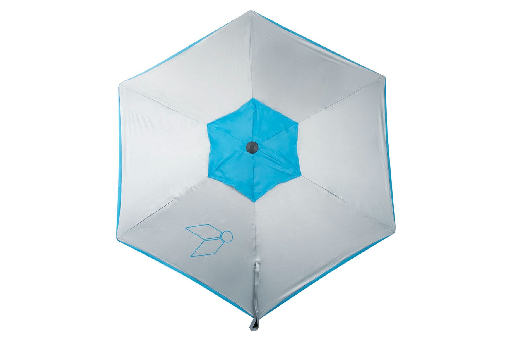 BRUNNER 0113013N Moderno Ombrellone da Sole Grigio/Azzurro, Solado, Diametro 200 Cm e Altezza 220 Cm