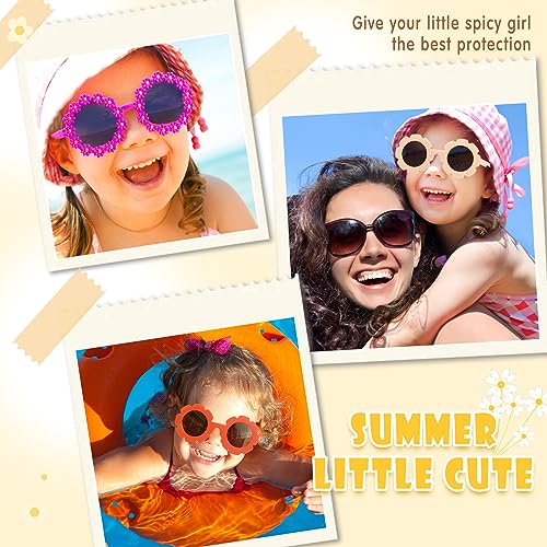 Kanayu 24 Pcs Kids Round Flower Sunglasses Toddler Cute Round Polarized Baby Sunglasses Outdoor UV Protection 5