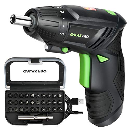 GALAX PRO Tournevis sans Fil, Visseuse Rechargeable sans Fil 3.6V, 2000 mAh Lithium Ion Batterie, 2 Positions Flexibles et 8 Réglages de Couple, LED avant avec USB - HYS-2002