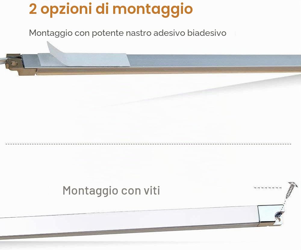 Cefrank 4 Barre LED Sottili per Sottopensile o Vetrine, 3000K Bianco Caldo, Super Sottili, Montaggio Semplici (Nastro o Viti), Illuminazione Intensa per Cucina & Casa