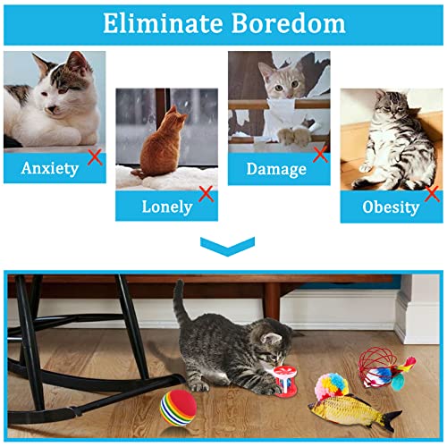 TWBEST 33-teiliges Katzenspielzeug Set mit Katzentunnel, Katzenspielzeug Variety Pack für Kitty Katzen