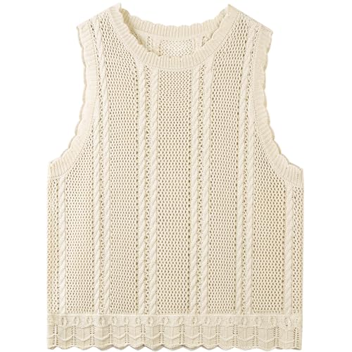 Crochet Vests for Women Summer Beach Vacation Clothes Lightweight Knit Sleeveless Sweater Vest Cover Up Tank