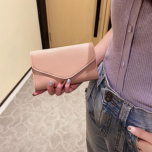 Ladies Compact PU Leather Wallet Stylish Credit Card Organizer Coin Purse Business Solid Design (Multiple colors)3