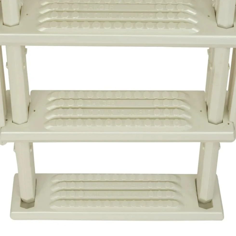 Escalera de seguridad plegable para piscina color blanco perla miniatura 3