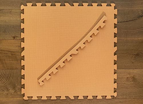 TAN 48 SQ Ft Pack foam interlocking mats anti fatigue exercise flooring safety gym multi purpose floor mat RC race track racetrack yoga pilates eva garage tradeshow booth retail miniatura 3