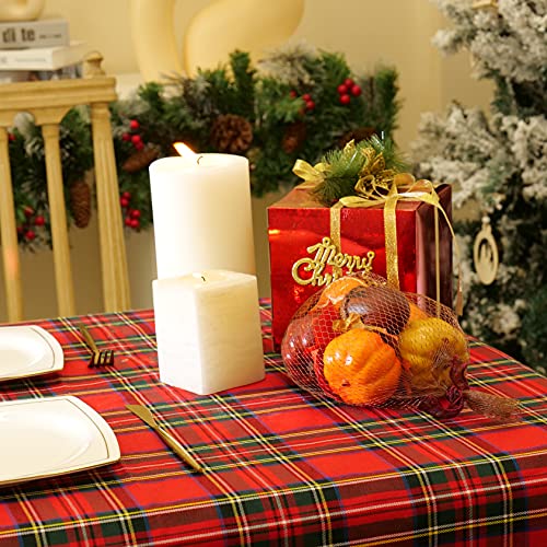 Ruibao Home Red Plaid Christmas Tablecloth For Rectangle Tables, 60X85 Inch - 4 Feet, Yarn Dyed Polyester Table Cloth Perfect For Holiday Parties, Dining And Banpuet (Christmas Red Plaid, 60Inx85In) #TOP4
