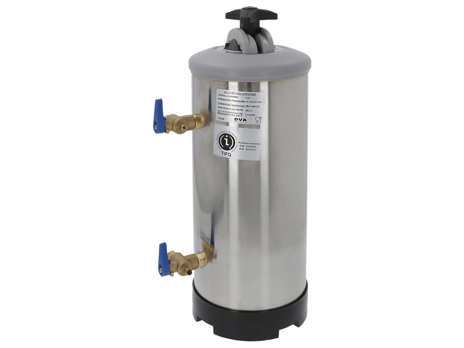 Addolcitore manuale con 2 valvole, capacità serbatoio 12 l, quantità di resina 8,4 l, DVA LT12 3/8"