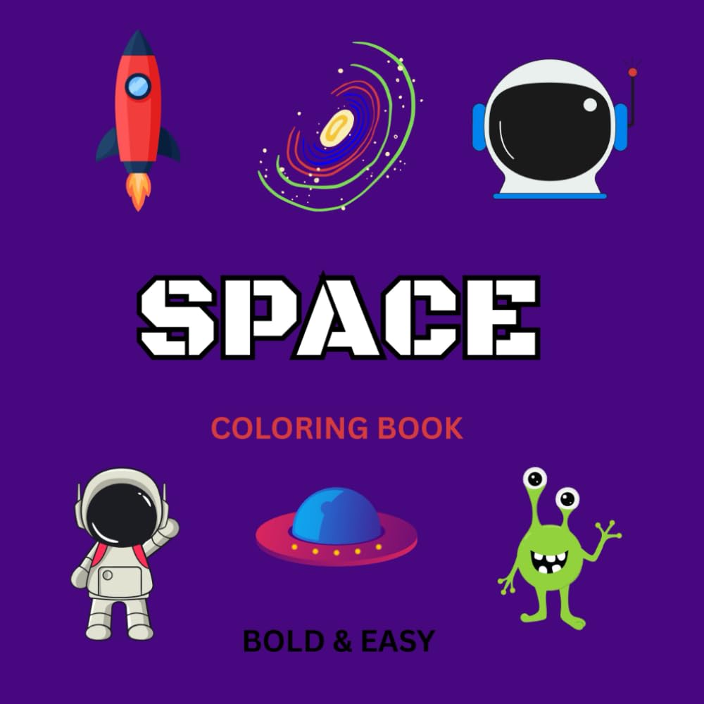 Space: Bold & Easy Coloring Book