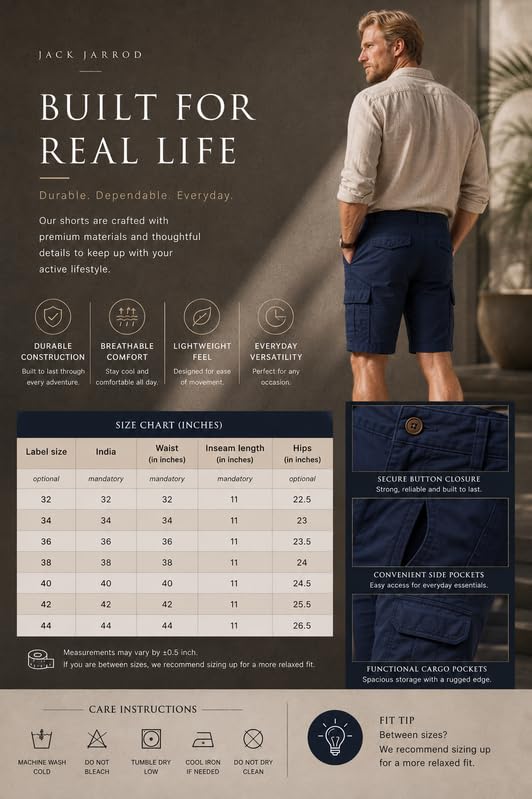 Image of Comfort Fit Shorts for Men & Women | Cotton Stretch Fit | 32-44