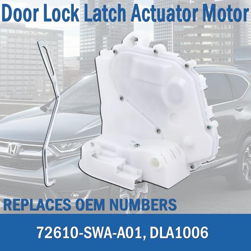 Image of Rear Right Passenger Side Door Lock Latch Actuator Motor with Rod Compatible with 2007-2011 Honda CR-V CRV, Replaces DLA1006, 72610-SWA-A01, 72610-SWA-H01