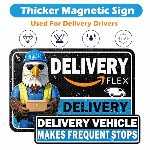 Image of Car Magnets Flex Driver,Heavy Duty Reflective Flex Delivery Driver Car Sign,Car Magnets Rural Carrier Delivery for Cars,SUV,Trucks,Bumper Sticker 4pcs