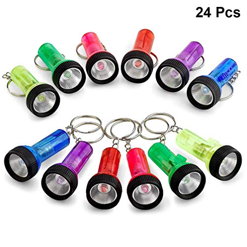 Preisvergleich Produktbild Uonlytech 24 Stücke Mini Taschenlampe Schlüsselanhänger Kleine Schlüsselanhänger Licht Reise Camping Tasche Rucksack Handtasche Anhänger Charme Geburtstag Urlaub Party Geschenke (Mischfarben)