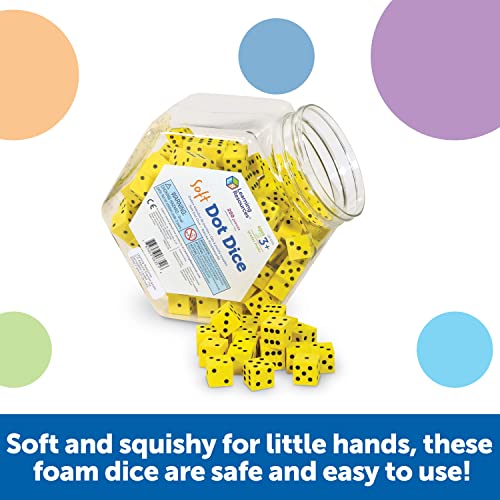 Learning Resources Hands-On Soft Dot Dice Bucket, Classroom Or Homeschool Supplies, Set Of 200, Ages 3+ #TOP2
