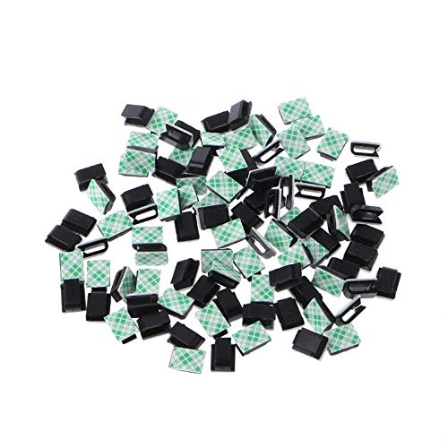 Wire & Cable Connectors 100 Pcs Self-adhesive Wire Tie Rectangle Cable Mount Clip Clamp Black/White 28TC - (Color: Black)