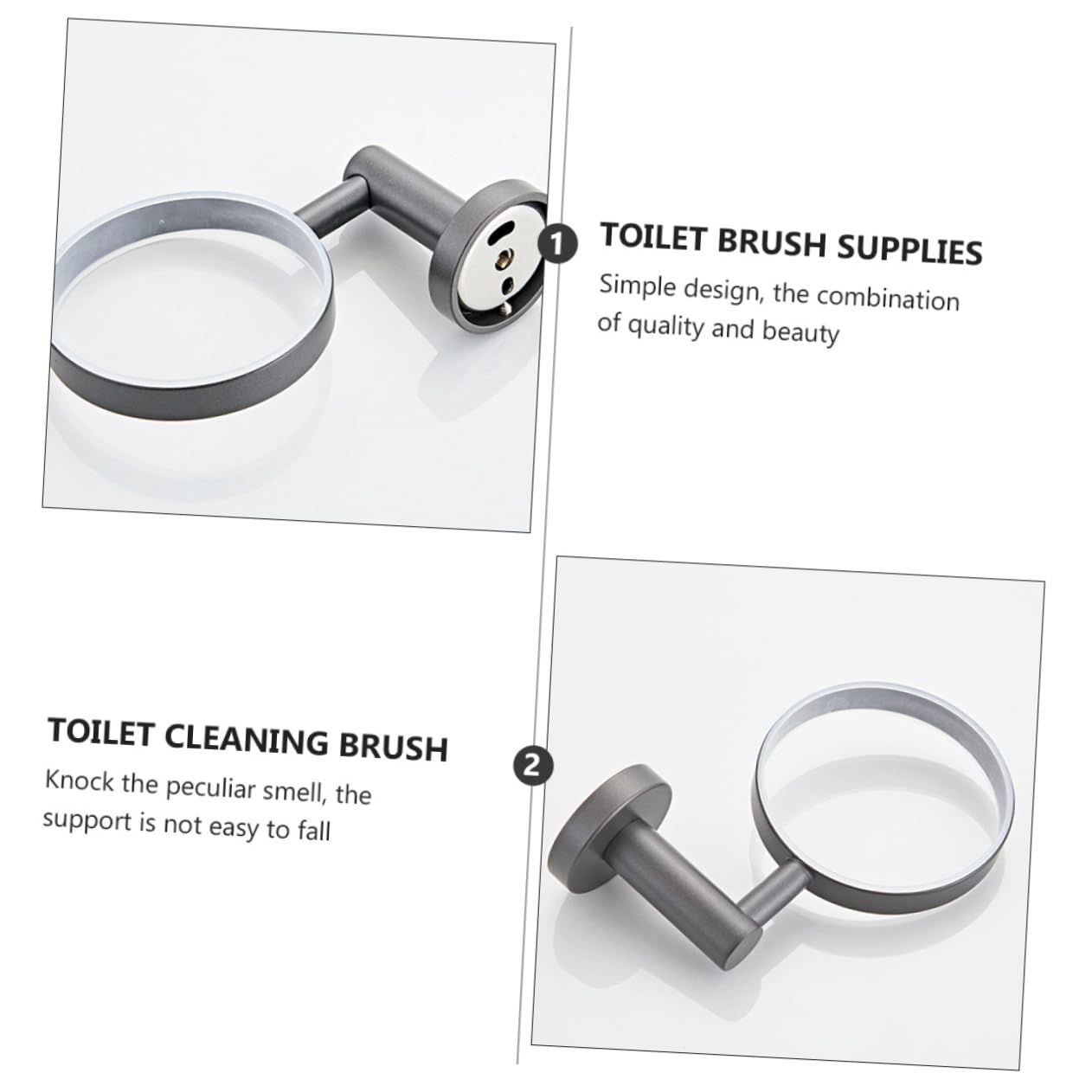 Escobilla para Inodoro de Pared con Base Redonda de Vidrio Mate y Diseño Simple, Cepillo de Baño para Limpieza y Duradera Hogar