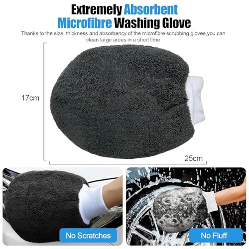11Pcs Auto Reinigungsset, Autowäsche Set Auto Waschen Set mit Reifenbürste,mehrzweck-reinigungstüchern, polierpad und Schwamm,innenreinigung weiche bürste für automovie