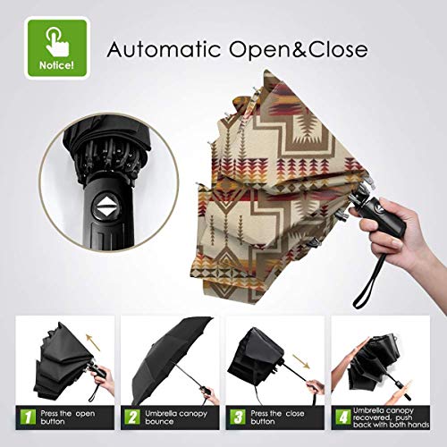 Pendleton Chief Joseph Automatic Tri-Fold Umbrella Folding Sunscreen Umbrella UV Rain Umbrellas Durable - Image 4
