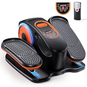 Under Desk Elliptical Machine, Ellipse Leg Exerciser with 15 Adjustable Speed, Quiet & Portable Seated Pedal Exerciser, Ideal for Seniors & Sedentary Office Workers