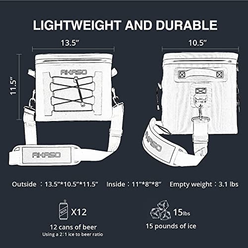 Image of AKASO Soft Cooler Bag 24 Cans Portable Insulated Cooler Bags for Men Reusable Leakproof Cooler Bags for Camping Beach Travel Picnic Boating Fishing Outdoor