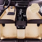 Car Floor Mats for Chrysler Pacifica 2007-2012, Luxury Leather Full Coverage Floor Liner All Weather Protection Carpet. (Full Set/Cream Color)