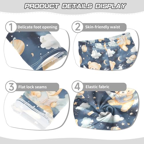 Cute Bear Cloud Space Girls Leggings Soft Stretch Workout Yoga Dance Pants for Kids Casual Tights3
