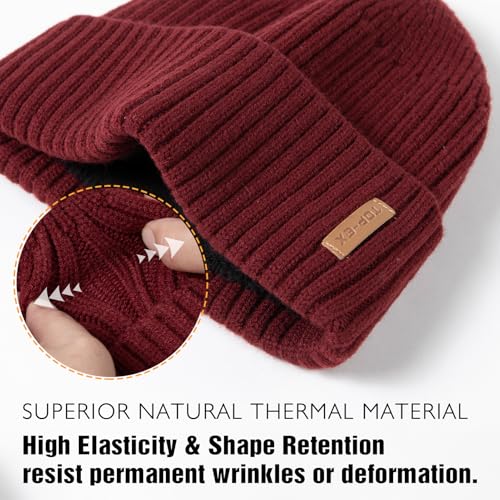 Image of TOP-EX DryKnit Waterproof L /XL /XXL Winter Fleece Lined Beanie Hat for Men Women Warm Knit Watch Skull Cap Cold Weather