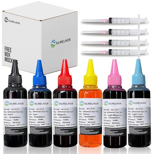 Kit de substituição de tinta universal para EPN Canon, HP, Brother, Lexmark, Samsung, Dell Kodak, cartuchos de tinta recarregáveis, sistema CISS CIS, 6 cores, 100 ml por garrafa