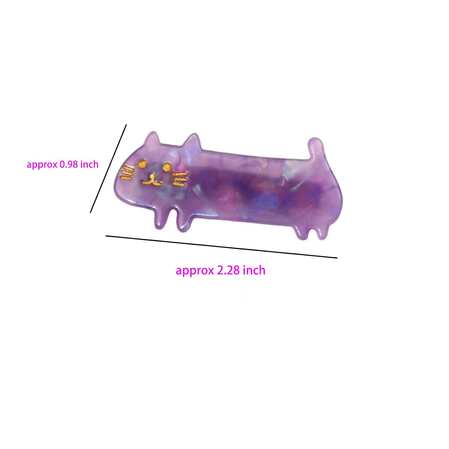 8 Pcs Cat Hair Clips Cute Small Cat Barrettes Fashion Kitty Hair Clips Sweet Cat Acrylic Resin Clips for Girl Teen Women
