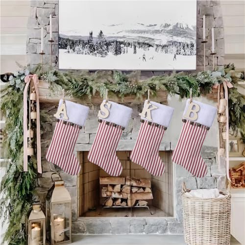 195inchredverticalstripechristmasstockingwbellspersonalizedwoodeninitialmonogramchristmasstockingholidayxmaspartydecorationsj Urban Country Home Decor 195 inch red vertical stripe christmas stocking wbells personalized wooden initial monogram christmas stocking holiday xmas party decorations j urban country home decor