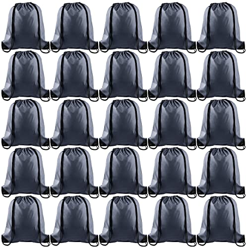 Image of KUUQA 25Pcs Gray Drawstring Bags - String Backpacks for Gym, Sport, Traveling