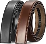 CHAOREN Ratchet Belt Replacement Strap 1 3/8”, Leather Belt Strap for 40MM Slide Click Buckle