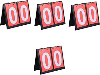 Toddmomy 4Pcs Cartão Flip Placar De Basquete Flip Placar Placa De Pontuação De Basquete Pontuação Portátil Flipper Placar De Basquete Placar De Beisebol Placar De Tênis Pvc Badminton