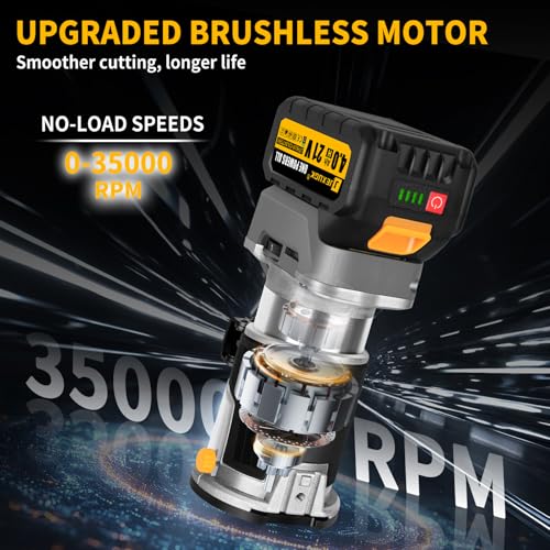 JEXUGK 21V Brushless Wood Router