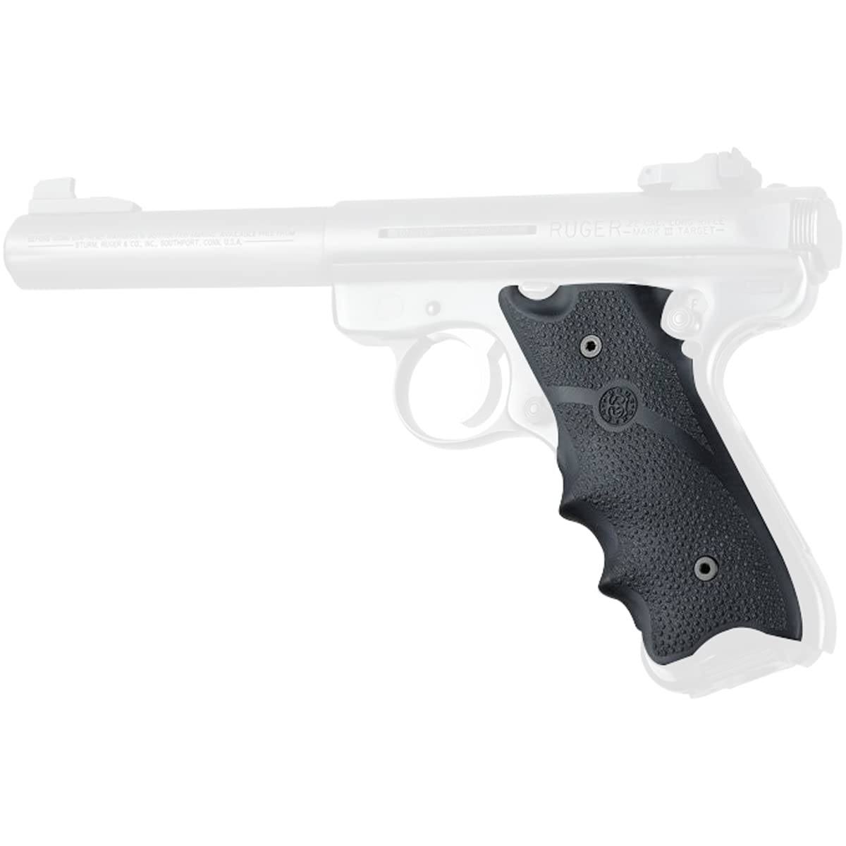 Hogue OverMolded Rubber Grip with Finger Grooves for Ruger MK II/MK III, Black - 82000