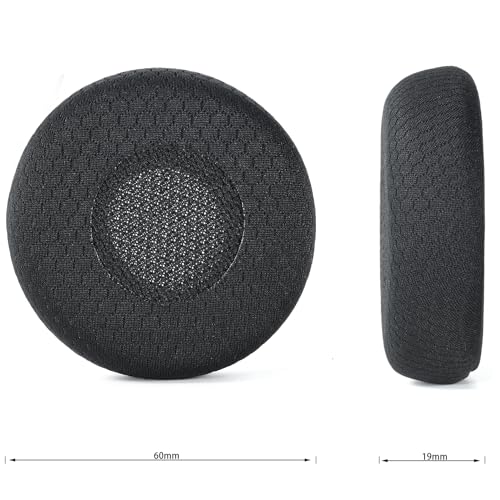 Defean Almohadillas para auriculares Jabra Evolve 65 40 30 20 (Tela de malla negra) | Diseño para comodidad todo el día miniatura 3