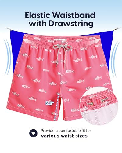 Image of maamgic Mens Swim Trunks 5 Inch with Mesh Lining, Quick Dry Mens Bathing Suit, Swim Shorts for Swimming and Beach