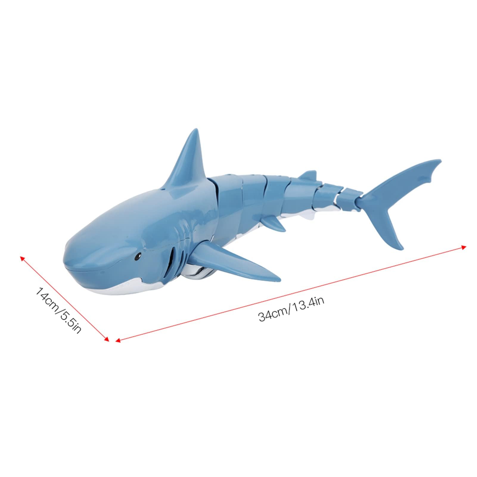 Alomejor 1:18 RC Squalo per Giocattoli da Piscina, Alta Simulazione 2.4G Giocattolo per Barca di Squalo Telecomando USB Ricaricabile Impermeabile Giocattolo per Barca di Pesce per Il dei