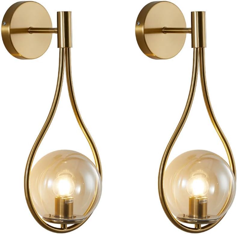 Image of Wall Lamp Chandelier Pendant Light, Home Decor for Bedroom, Living Room, Hallway, Cafe, Hotel, Restaurant (BAT Amber Wall LAMP with LED Bulb Pack of 1)