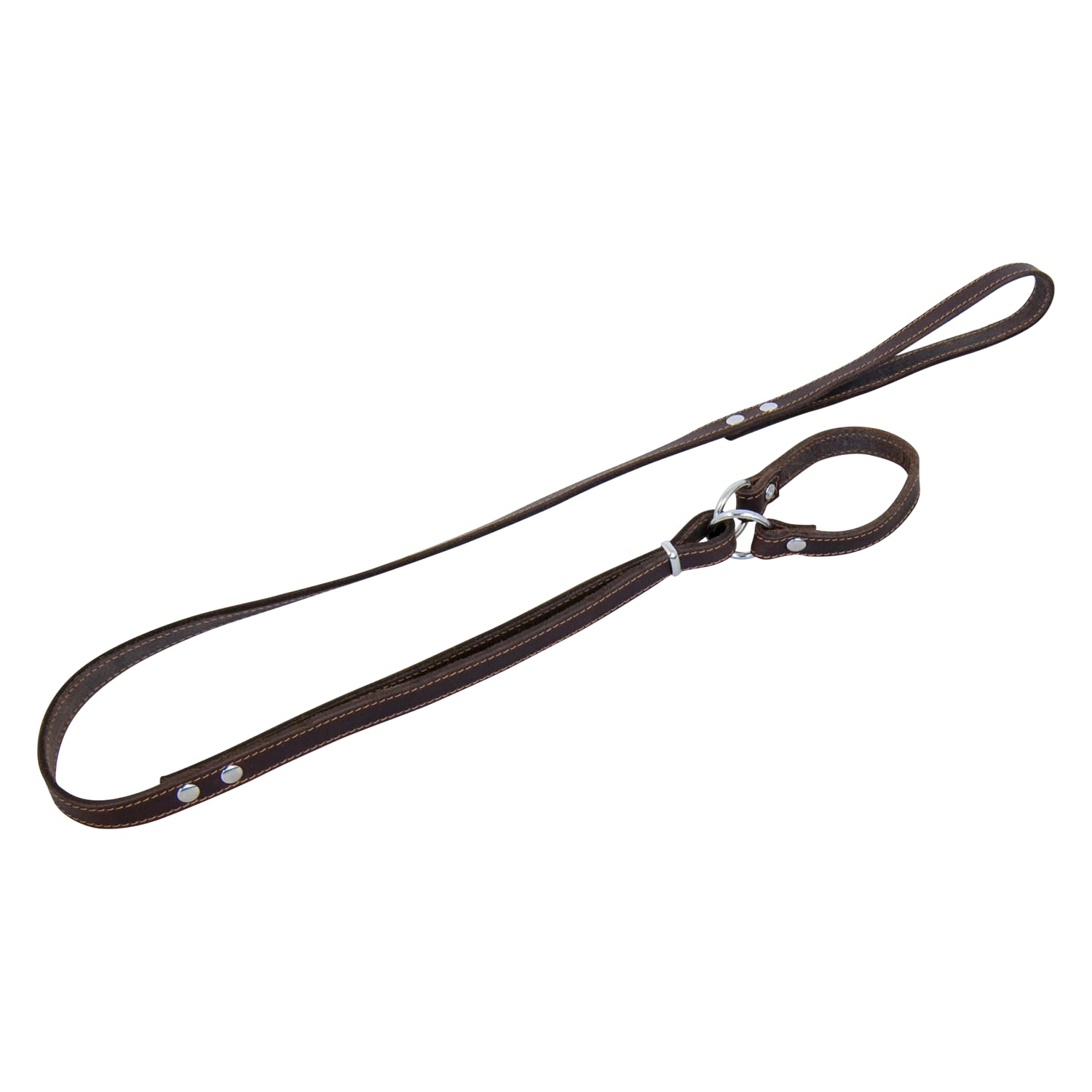 JACK AND VANILLA, Martingale Dog Lead, Fat Leather Model, Brown, Size 16 mm x 128 cm