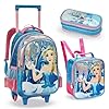 Kit Mochila De Rodinha Princesa Do Gelo Neve Infantil Menina Feminina