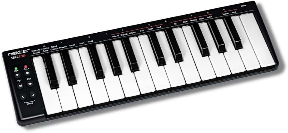 Teclado USB MIDI Nektar SE25 com integração Nektar DAW, preto