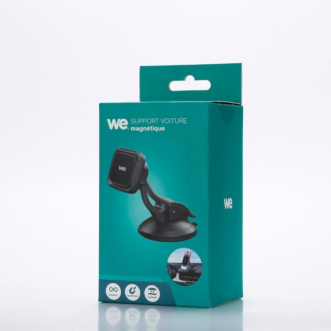 WE Supporto universale per smartphone da auto, fissaggio a ventosa, cruscotto, supporto magnetico, girevole a 360°