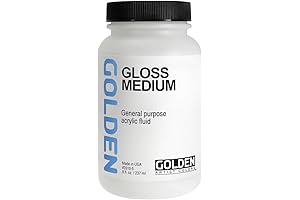 Gloss Medium 8 oz, Professional Acrylic Medium by GOLDEN, 8 fl. oz. Jar