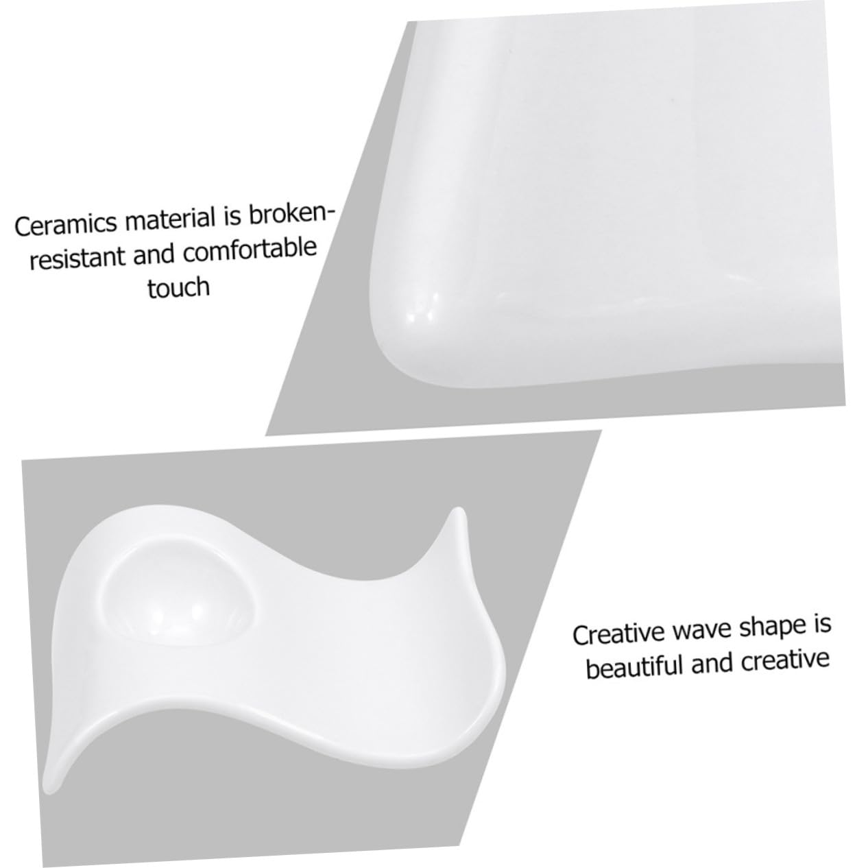 TOYANDONA 6pièces Lot de Porte-œufs Céramique Pratiques Assiettes à Œufs Design Ondulé Moderne Faciles à Nettoyer pour Apéritifs Et Œufs Durs Table à Manger