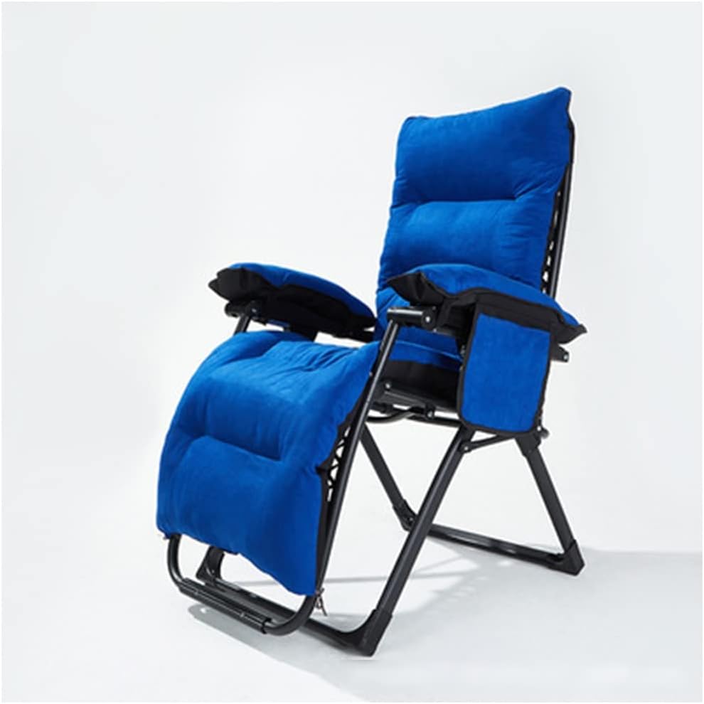 Zero Gravity Recliner Chair, Lawn Chairs Folding Heavy Duty, Outdoor Padded Lounge Chairs with Adjustable Back Side Pockets Single Patio Lawn Reclining Chair for Off,Black