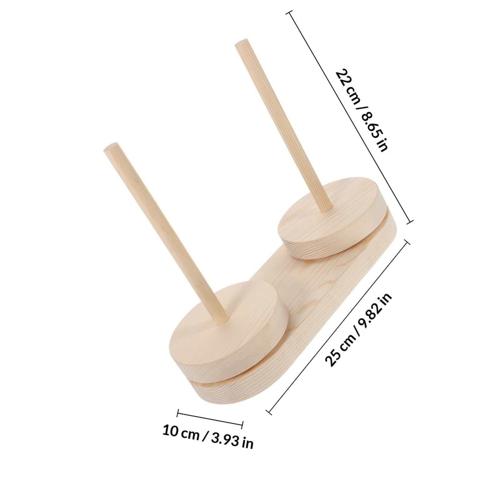 SHINEOFI Porta Filati in Legno Beige Rotante per Ricamo e Cucito Domestico